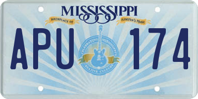 MS license plate APU174