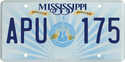 MS license plate APU175