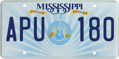 MS license plate APU180