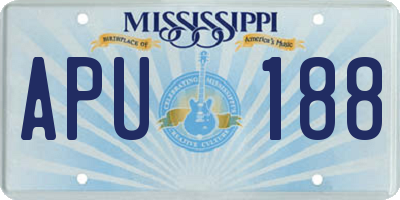 MS license plate APU188