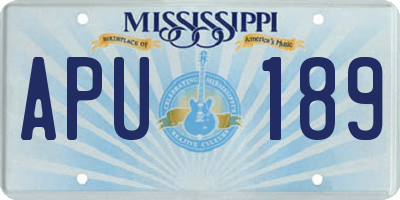 MS license plate APU189