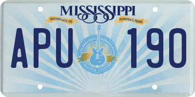 MS license plate APU190