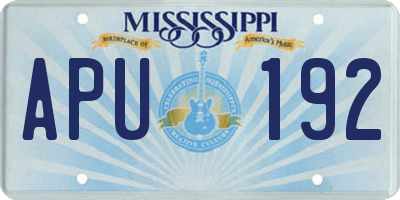 MS license plate APU192