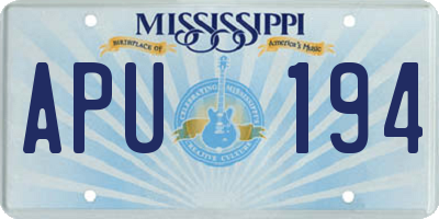 MS license plate APU194