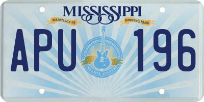 MS license plate APU196