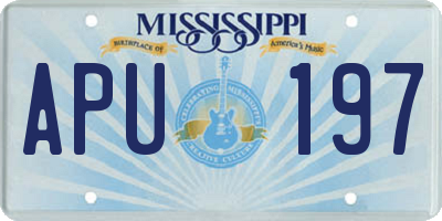 MS license plate APU197