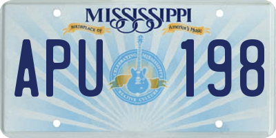 MS license plate APU198