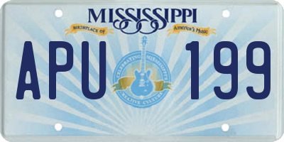 MS license plate APU199