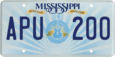 MS license plate APU200