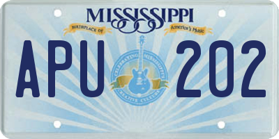 MS license plate APU202