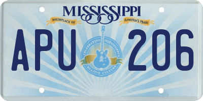 MS license plate APU206