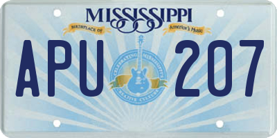 MS license plate APU207