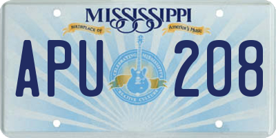 MS license plate APU208