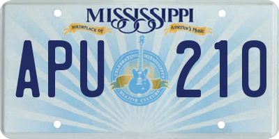 MS license plate APU210