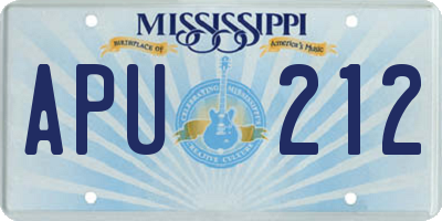 MS license plate APU212