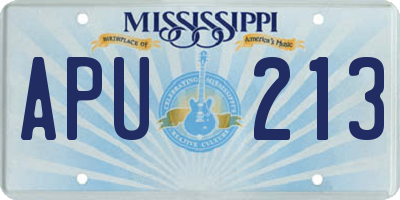 MS license plate APU213