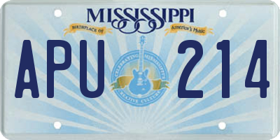 MS license plate APU214