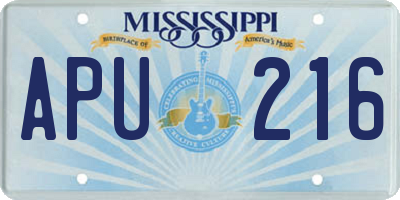 MS license plate APU216