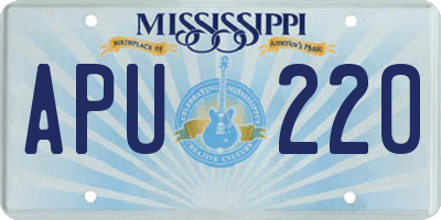 MS license plate APU220
