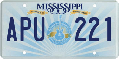 MS license plate APU221
