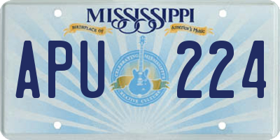 MS license plate APU224