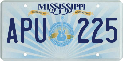 MS license plate APU225