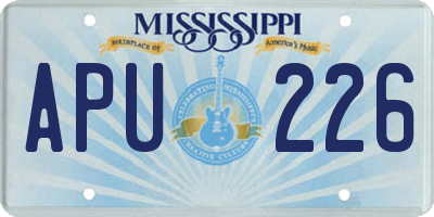 MS license plate APU226