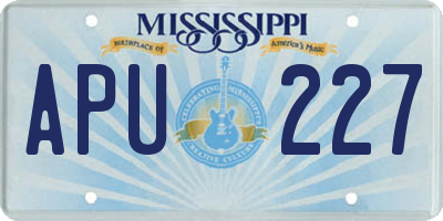 MS license plate APU227