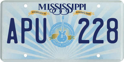 MS license plate APU228