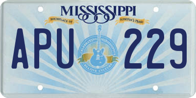 MS license plate APU229