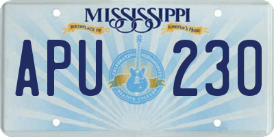 MS license plate APU230