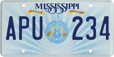 MS license plate APU234