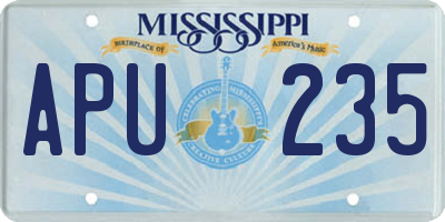 MS license plate APU235