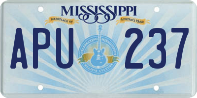 MS license plate APU237