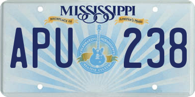 MS license plate APU238