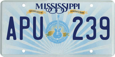 MS license plate APU239