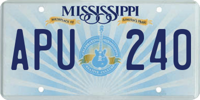MS license plate APU240