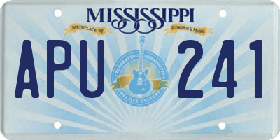MS license plate APU241