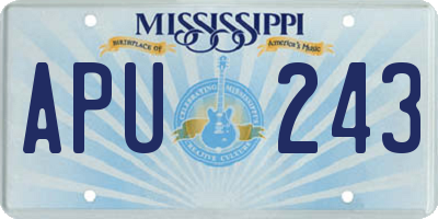 MS license plate APU243