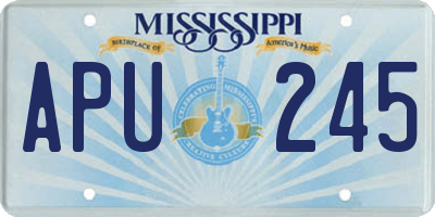 MS license plate APU245