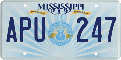 MS license plate APU247