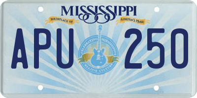 MS license plate APU250