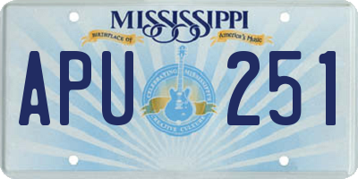 MS license plate APU251