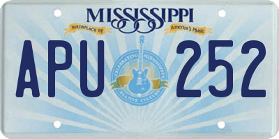 MS license plate APU252
