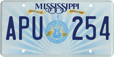 MS license plate APU254