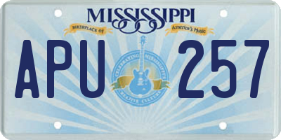 MS license plate APU257