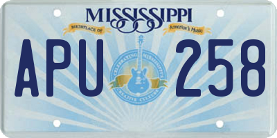MS license plate APU258