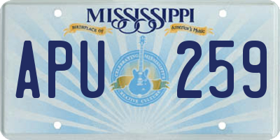 MS license plate APU259