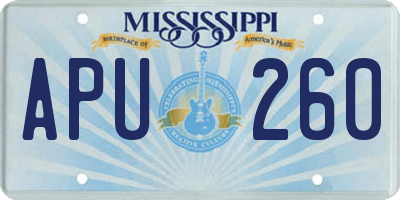 MS license plate APU260