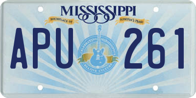 MS license plate APU261